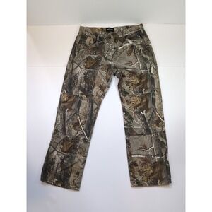 Realtree Camo Pants Mens 36x30 Hunting Streetwear Y2K 100% Cotton Double Knee